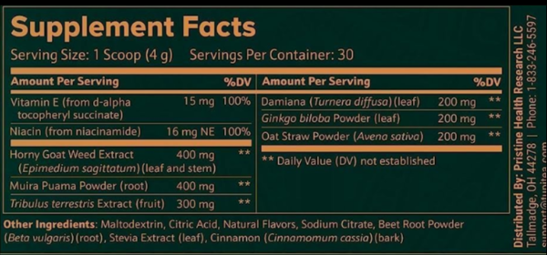 Tupi Tea Supplement Facts